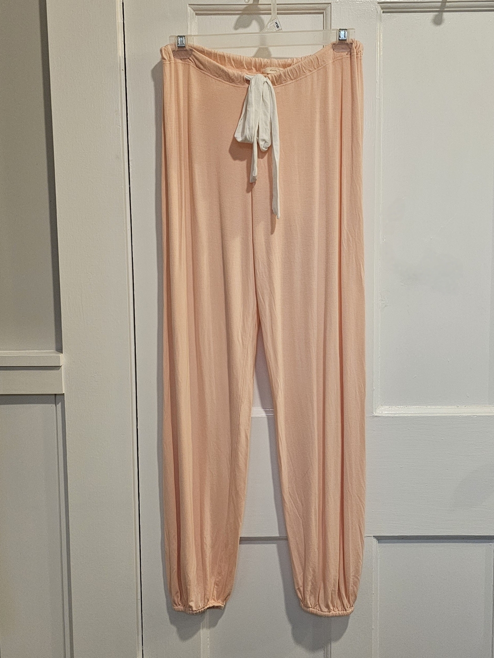 Eberjey Gisele Slouchy Peach Pink Drawstring Lounge Pajama Jogger Pants S